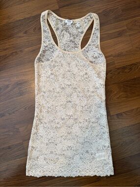 Wilfred Lace Racerback Tank Top in Cream